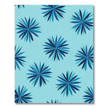 Aqua Blue Starburst Floral Rug