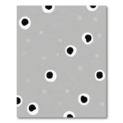 Concrete Gray And Black Polka Dots Rug