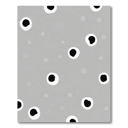 Concrete Gray And Black Polka Dots Rug