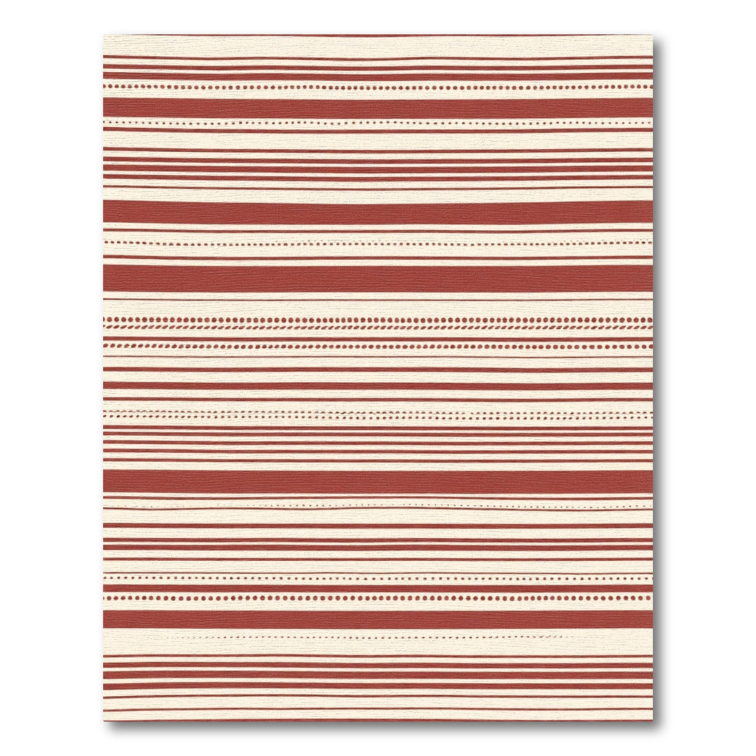 Rustic Crimson Striped Dot Rug