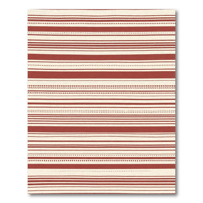 Rustic Crimson Striped Dot Rug