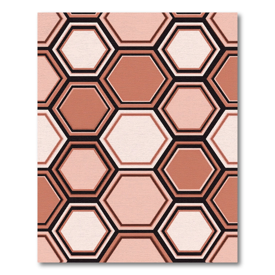 Terracotta Deep Hexagon Layered Weave Rug