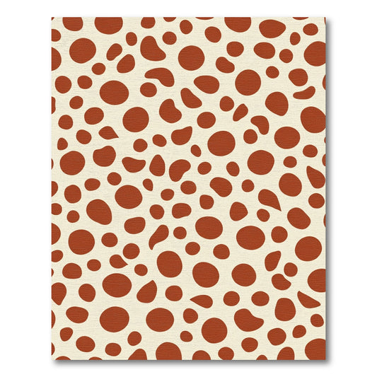 Rust Brown Spotted Cream Rug