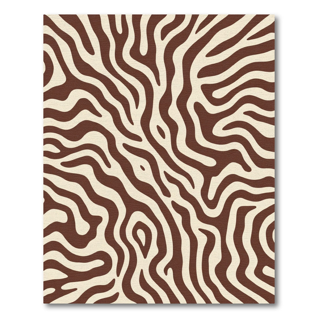 Brown Cream Striped Animal Print Rug