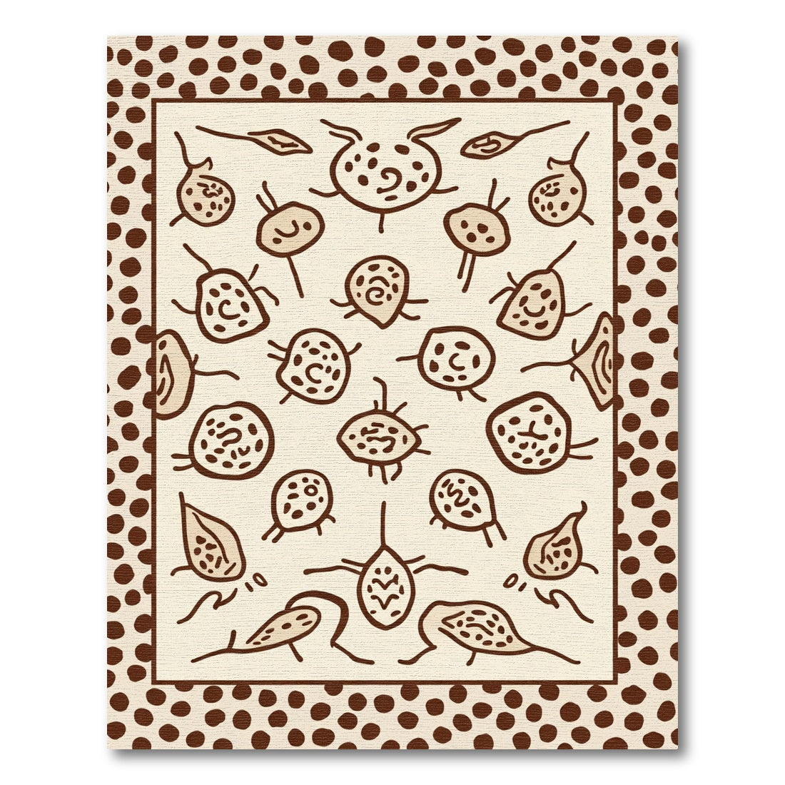 Organic Brown Spotty Creatures Rug