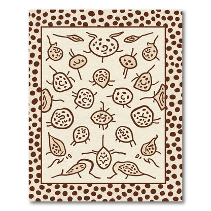 Organic Brown Spotty Creatures Rug