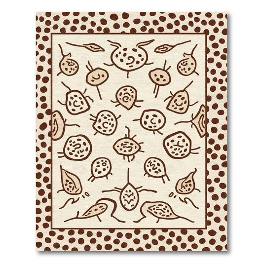 Organic Brown Spotty Creatures Rug