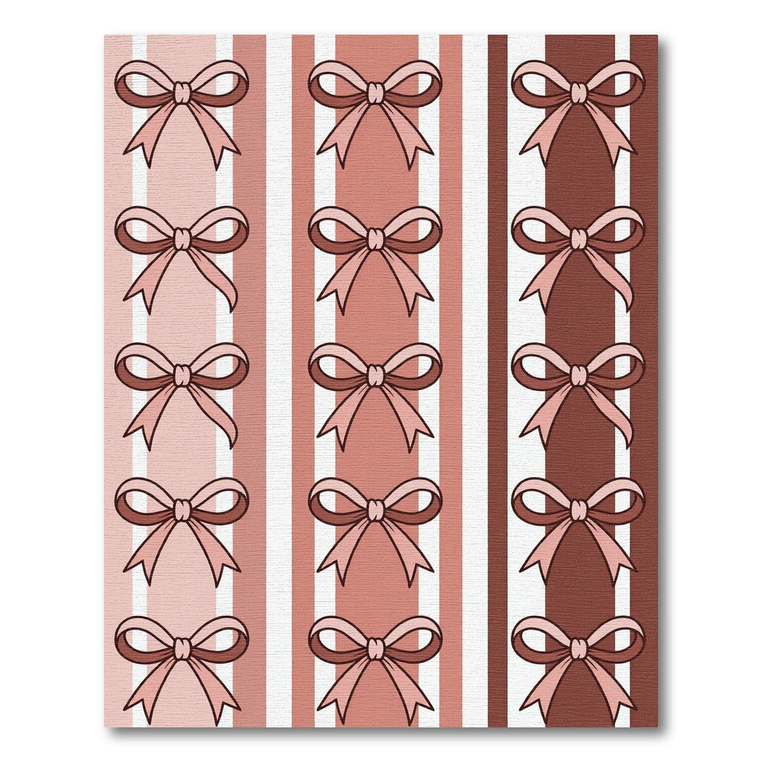 Chic Blush Brown Striped Bows Rug