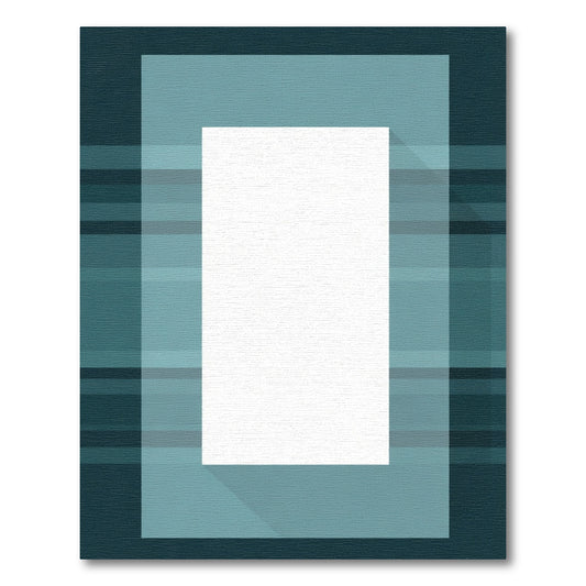 Teal Geometric Bands Abstract Rug
