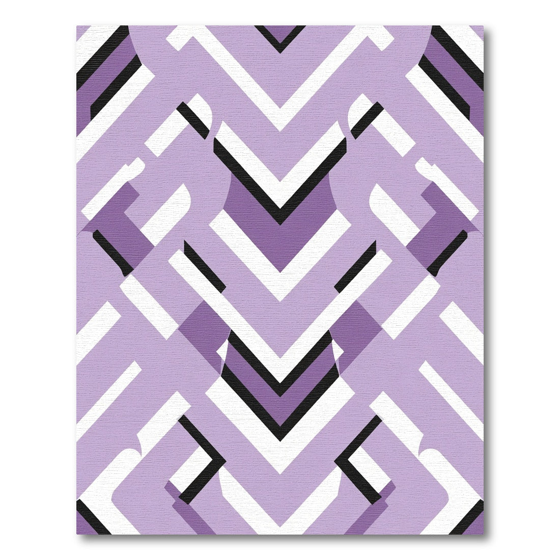 Lavender Geometric Nested Chevron Rug