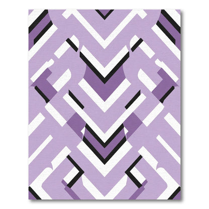 Lavender Geometric Nested Chevron Rug