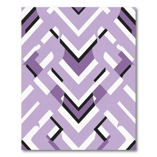 Lavender Geometric Nested Chevron Rug