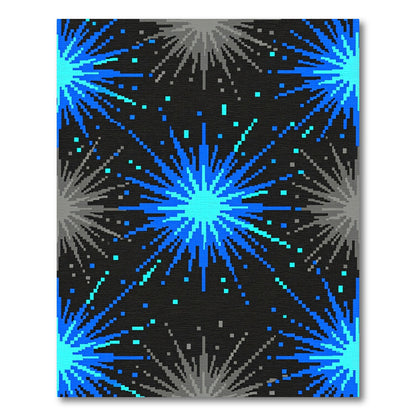 Blue Celestial Starburst Night Sky Rug