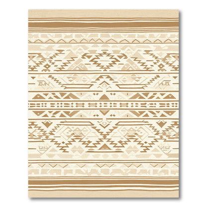 Earthy Boho Geometric Stripe Rug