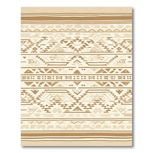 Earthy Boho Geometric Stripe Rug