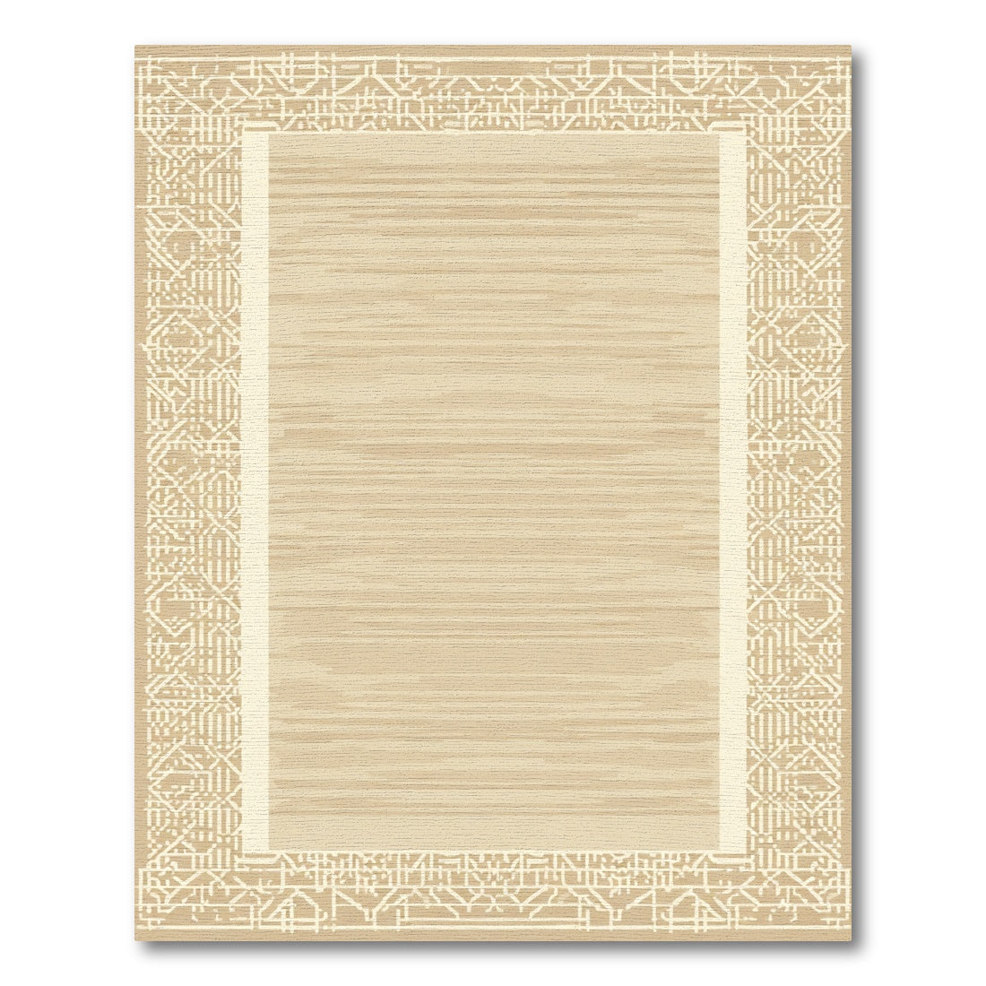 Neutral Stripe Border Rug