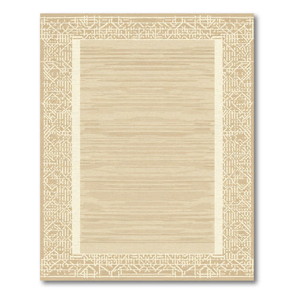 Neutral Stripe Border Rug