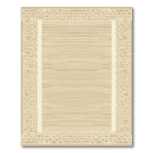 Neutral Stripe Border Rug