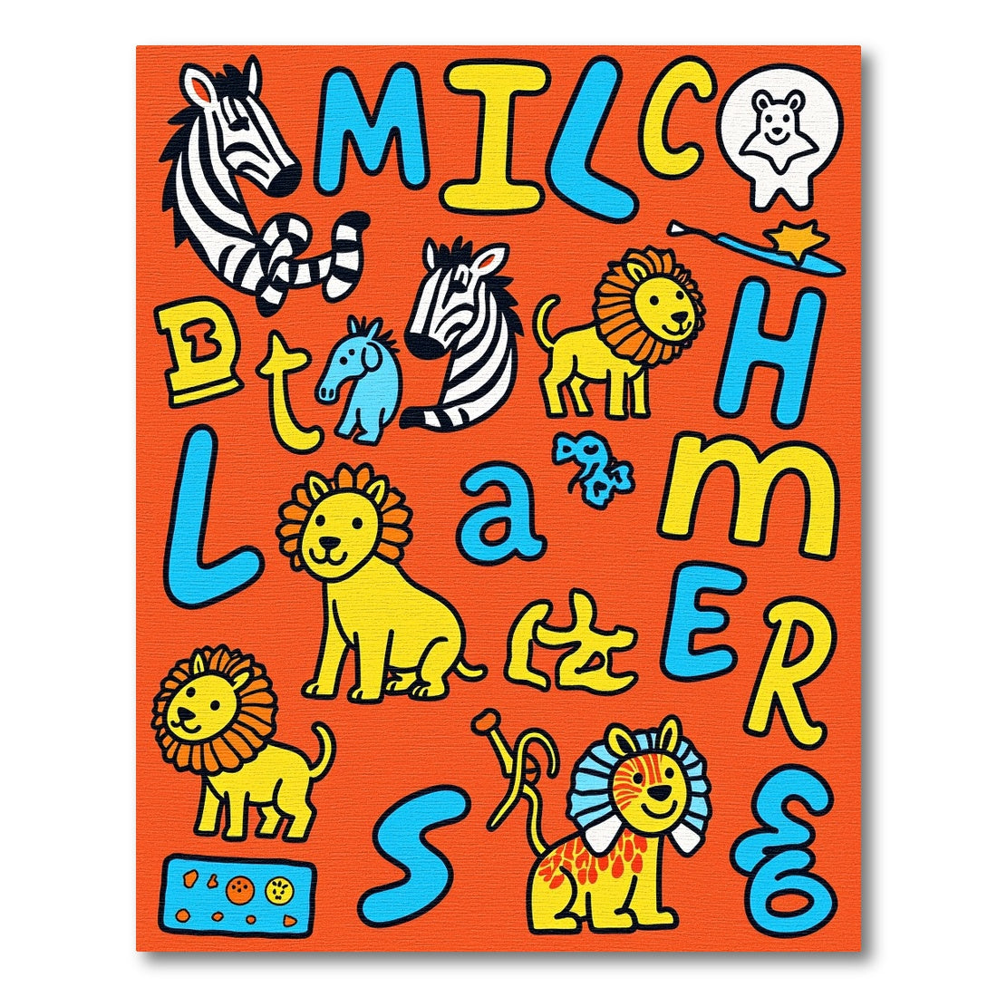Whimsical Zoo Animals Alphabet Composition Rug