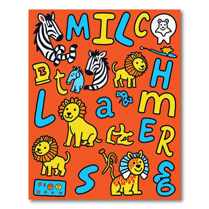 Whimsical Zoo Animals Alphabet Composition Rug