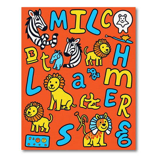 Whimsical Zoo Animals Alphabet Composition Rug