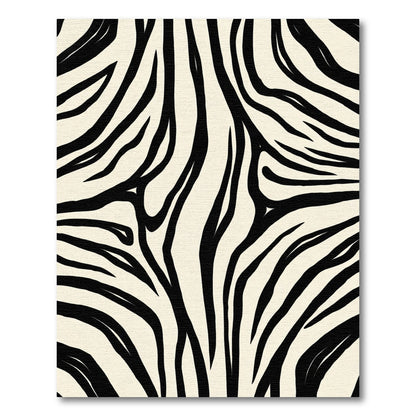Cream Black Zebra Stripes Rug