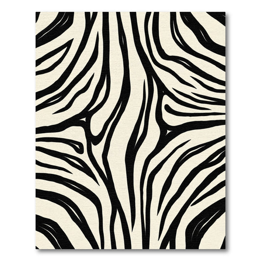 Cream Black Zebra Stripes Rug