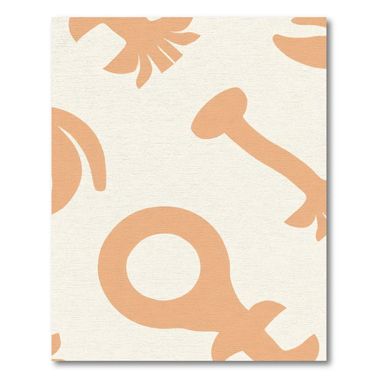 Terracotta Abstract Organic Shapes Rug