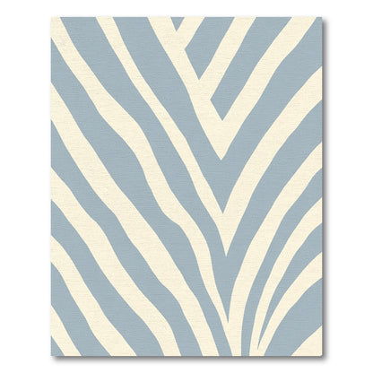 Pale Blue Wavy Stripe Rug