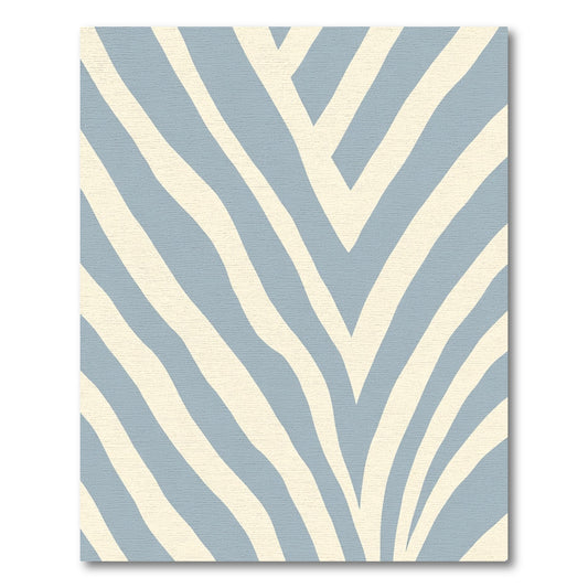 Pale Blue Wavy Stripe Rug