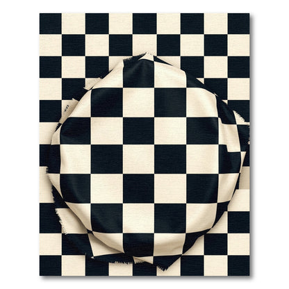 Modern Black White Checkerboard Rug