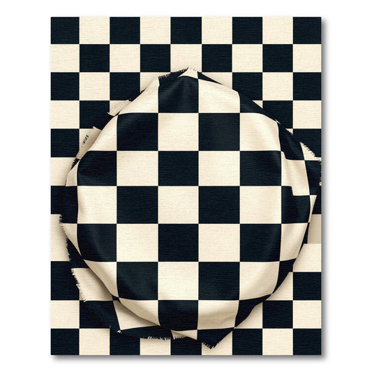 Modern Black White Checkerboard Rug