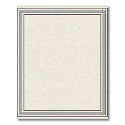 Minimalist Cream Gray Geometric Border Rug