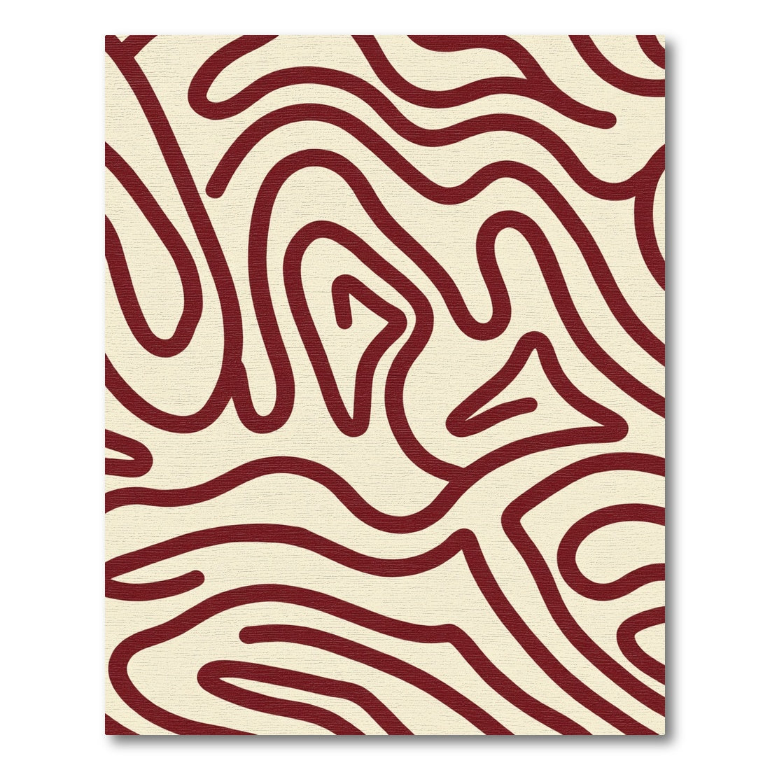 Deep Crimson Organic Contour Rug