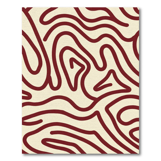 Deep Crimson Organic Contour Rug
