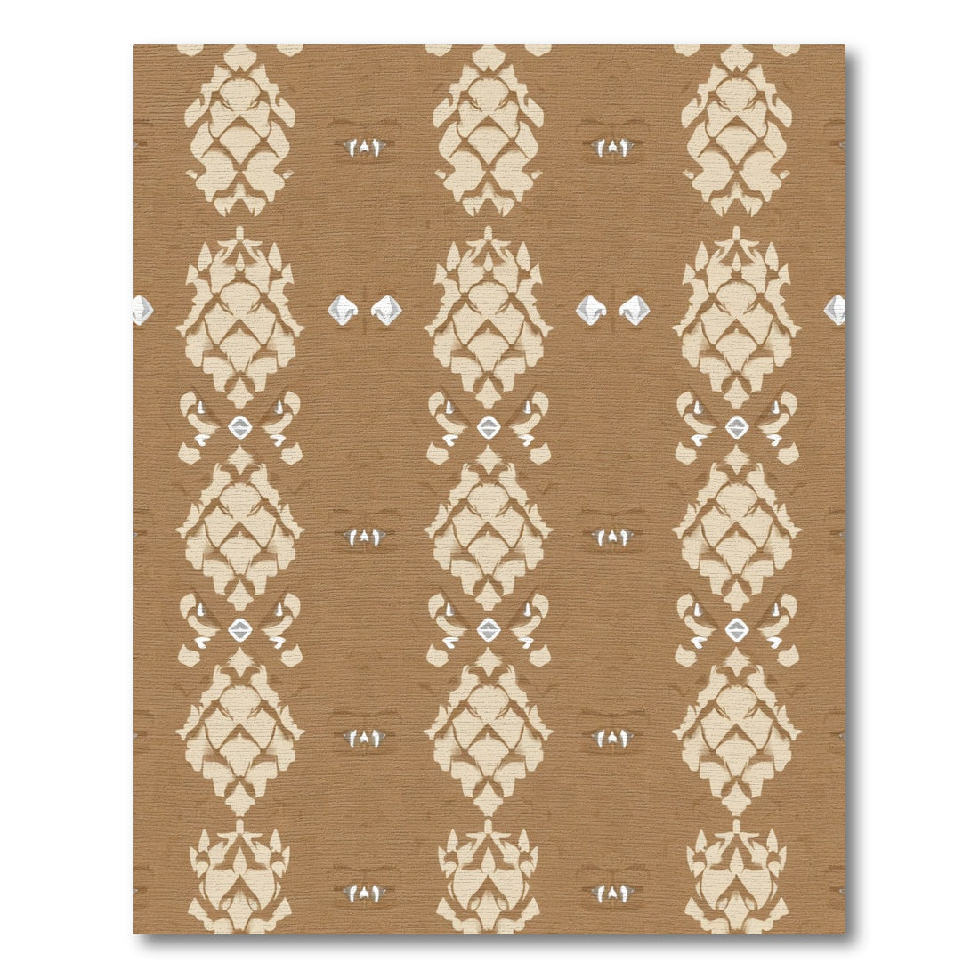 Earthy Tan Pinecone Medallion Rug