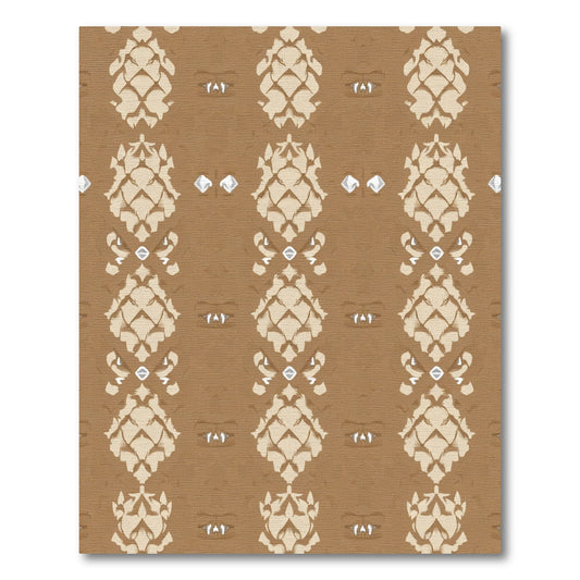 Earthy Tan Pinecone Medallion Rug