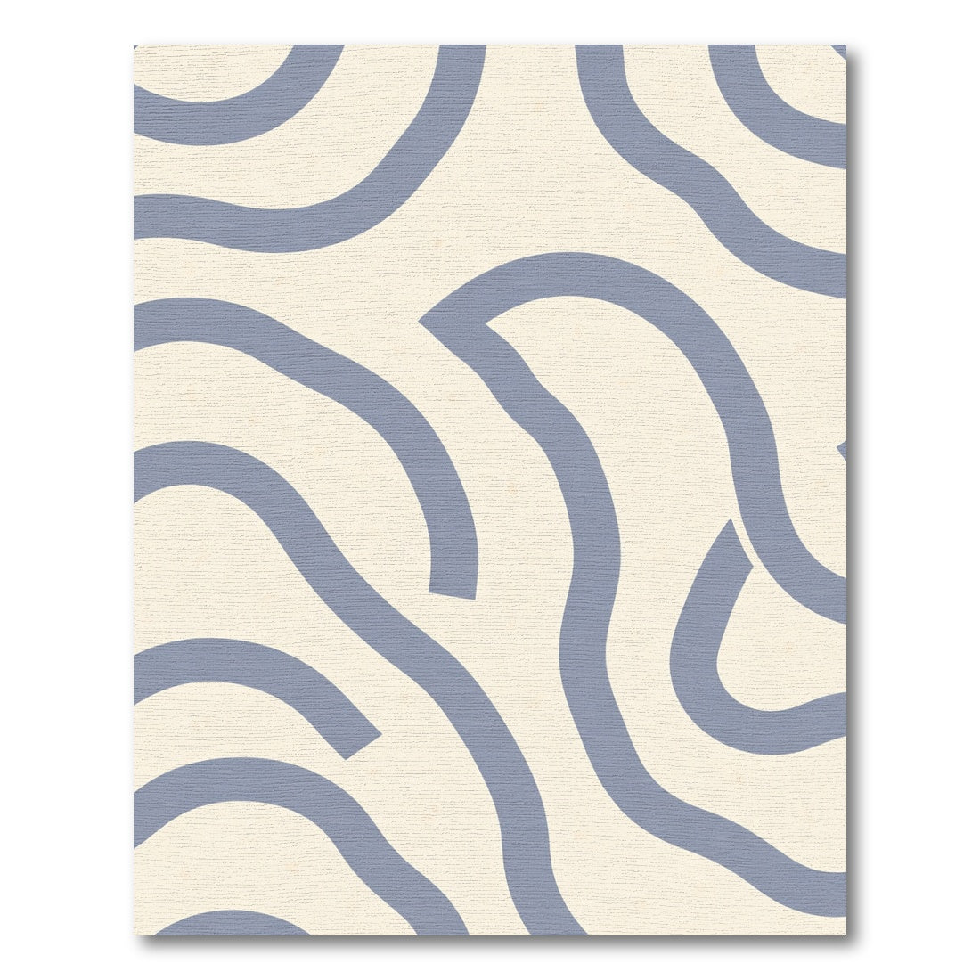 Soft Blue Wavy Organic Abstract Rug