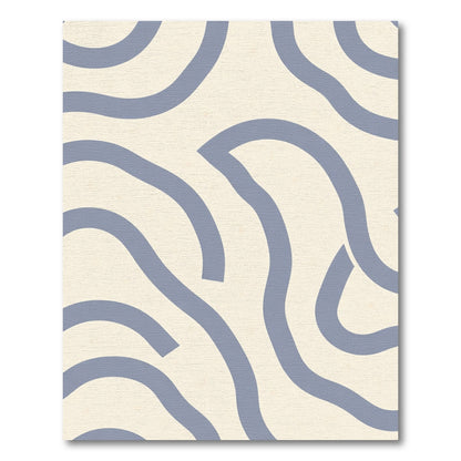 Soft Blue Wavy Organic Abstract Rug