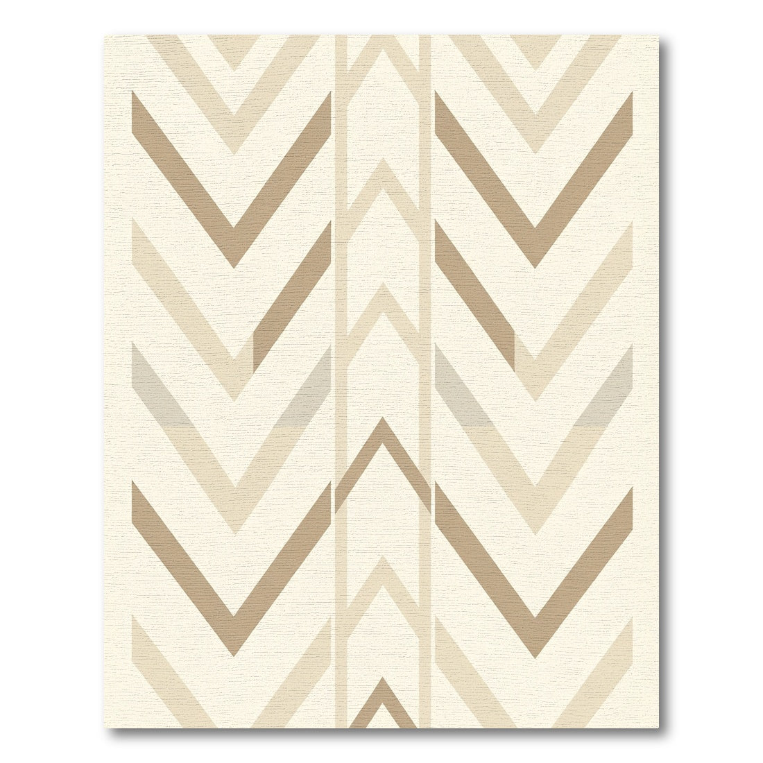 Neutral Tan Chevron Arrow Geometric Rug