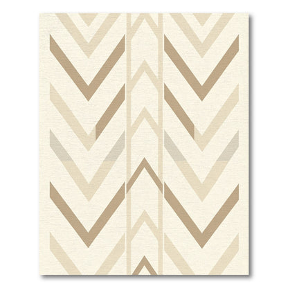 Neutral Tan Chevron Arrow Geometric Rug