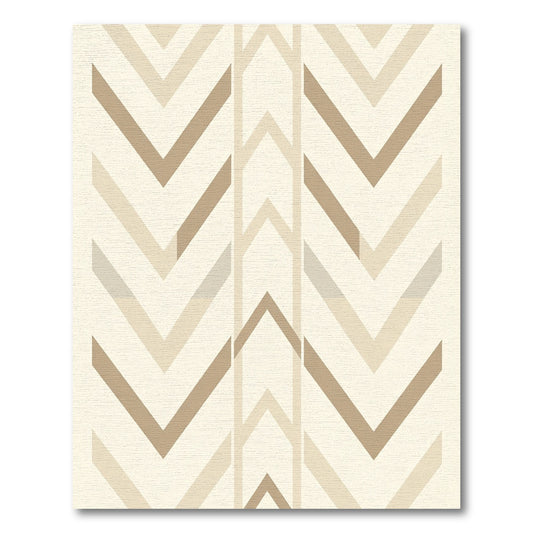 Neutral Tan Chevron Arrow Geometric Rug