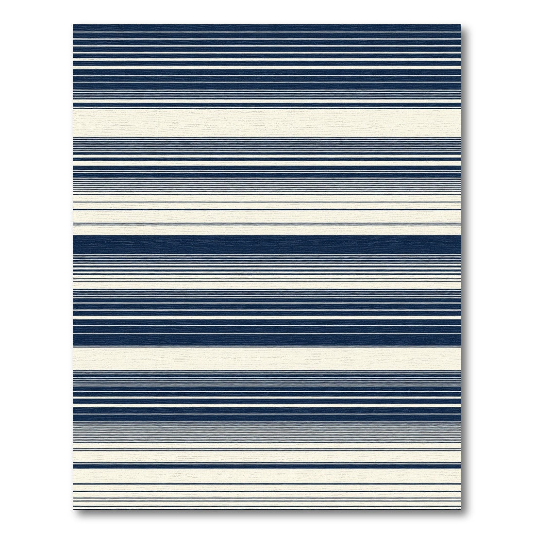 Navy Cream Subtle Stripe Rug