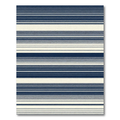 Navy Cream Subtle Stripe Rug