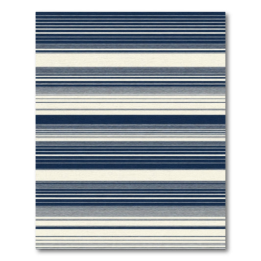 Navy Cream Subtle Stripe Rug
