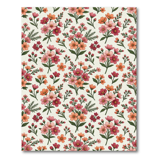 Coral Pink Vintage Bouquet Rug