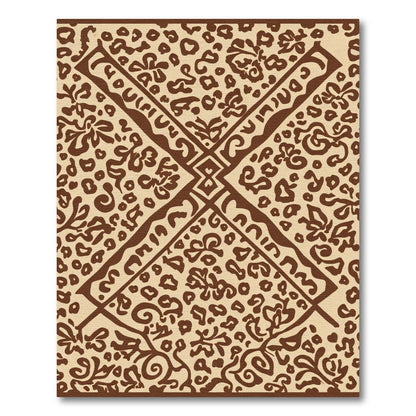 Brown Leopard Floral Medallion Rug