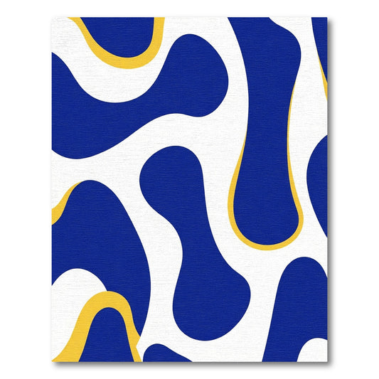 Bold Cobalt Amoeba Flow Rug