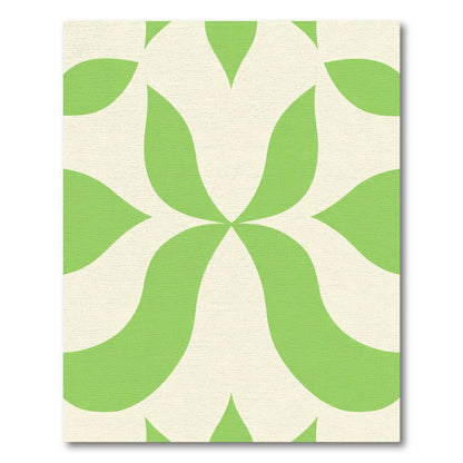 Lime Green Petal Swirl Rug