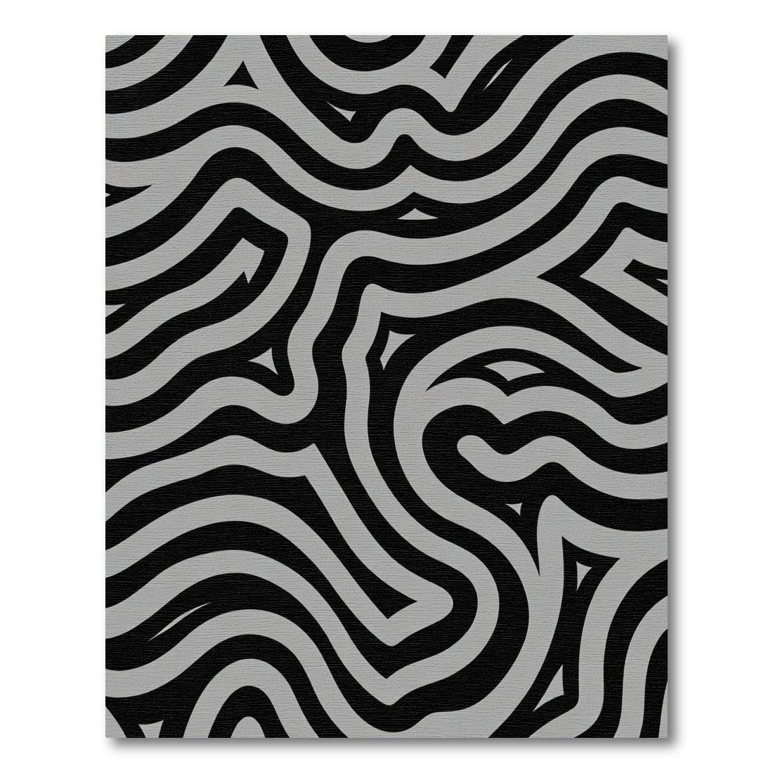 Monochrome Wavy Intertwined Lines Rug